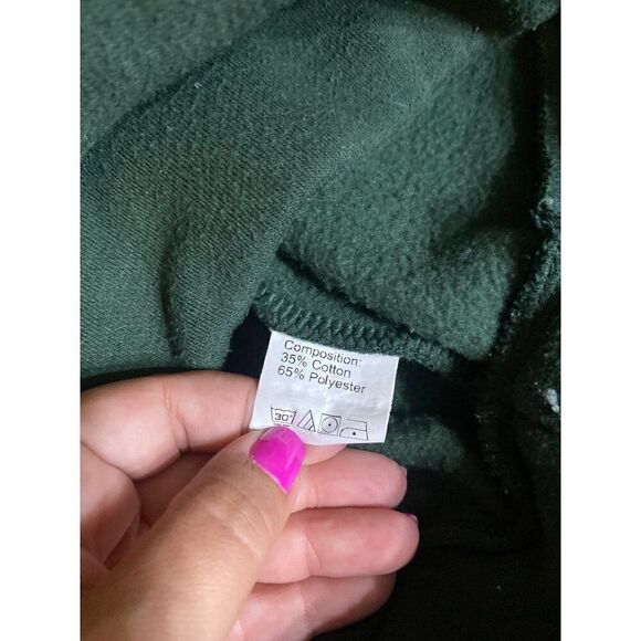 Dazy women's green soft embroidered Athletics crew neck pullover sweater size M - Picture 9 of 9